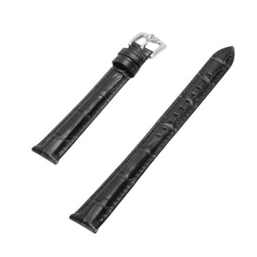 Imagem de ZJchao Pulseira de Couro Pu à Prova D'água, Pulseira de Substituição Universal Ajustável, Fivela de Aço Inoxidável Confortável para Relógios Inteligentes de Quartzo Automáticos (Preto)