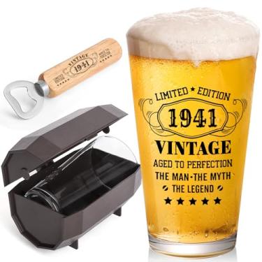 Imagem de WelDesine Presentes de aniversário de 85 anos para homens, copo de cerveja vintage 1941 com 473 ml em caixa de barril, ideias de presente de 85 anos para ele, marido, pai, copo de cerveja para
