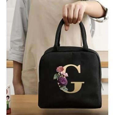 Imagem de Bolsa Térmica Portátil Para Trabalho e Escola Estampa com Letras (22 X 18,5 X 11,5 Cms) (G)