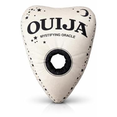 Imagem de Ouija Planchette Pillow | Ouija Board Planchette Substituição | Mini Planchettes para jogo de tabuleiro | Almofada assustadora | Almofada Oracle Mystifying | 30,5 cm x 20,3 cm | Preto e branco |