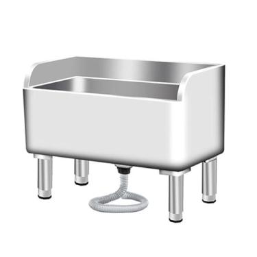 Imagem de Bacia de serviço de esfregão de aço inoxidável, pia/lavatório de esfregão de montagem no chão, pia de esfregão de piso comercial, balde de esfregão utilitário interno e externo, pia de lavanderia, com