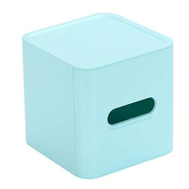 Imagem de TRGCJGH Caixa de lenços pequena suporte de caixa de lenços de plástico capa para caixa de lenços com bandeja para joias e maquiagem, B