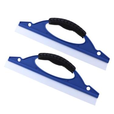 Imagem de Hovom 2 peças de rodo de silicone para lavagem de carro, secador de carro com alça, lâmina flexível, ferramenta de raspador de água automotiva, ferramenta de limpeza de limpador de água para janela de
