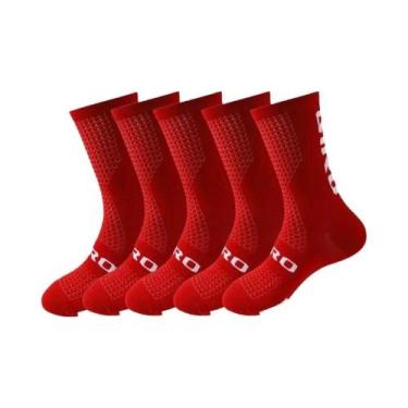Imagem de Meias De Ciclismo Masculinas Até O Joelho, 5 Pares, Compressão Para Bi