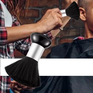 Imagem de Espanador de pescoço com escova de barbeiro | Escova de pó para unhas | Cerdas de nylon macias, ferramenta de unhas, escova de cabelo profissional de limpeza facial de barbeiro para salão de beleza
