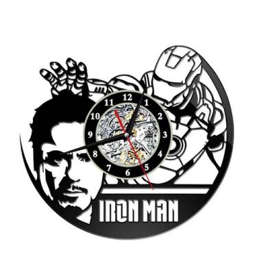 Imagem de Relógio de parede Tony Stark Vinyl Record Anime 30x30cm preto - yiweis