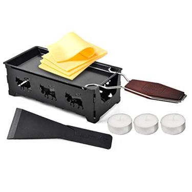 Imagem de Assadeira de metal antiaderente raclette para queijo, forno, grelha, assadeira, assadeira, fogão, quadro, espátula, utensílio de cozinha