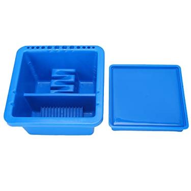 Imagem de Artist Brush Basin Multifunction Small Square Paint Tub Pot with Holder Art Supplies Plastic Storage Container for Watercolor Gouache Oil Painting Acrylic Brush Cleaning and