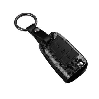 Imagem de Capa de chave de carro em fibra de carbono ABS compatível com VW Golf 7 MK7 Tiguan MK2 compatível com SEAT Ateca Leon FR 2 Ibiza compatível com Skoda Octavia(Fcarbon A3 Set2)