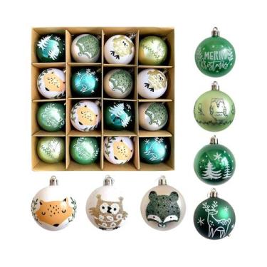 Imagem de Bolas De Natal De Plástico Eletroplated De 6CM 16PCS Decoração De Árvo