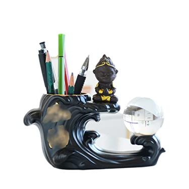 Imagem de Porta-canetas de cerâmica para armazenamento de ornamentos, criativo, moderno, fofo, escritório, estilo retrô, personalidade, ornamento simples (B)