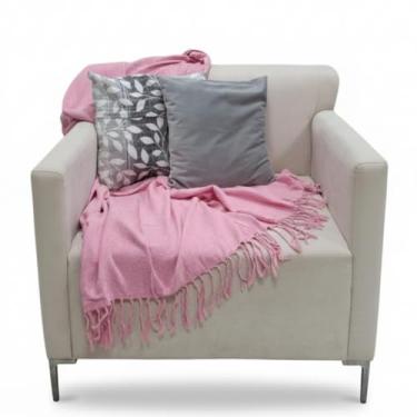 Imagem de Manta Para Sofá 100% Algodão 2,40x1,80mts Acabamento Premium (Rosa)
