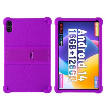 Imagem de QYiiD Capa para tablet FEARWIKY FKYC12 10,36'' Android 14, capa protetora de borracha macia à prova de choque de silicone leve para crianças FEARWIKY C12/JZAPADC12 Tablet 10,4 polegadas, roxo