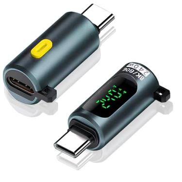 Imagem de Poyiccot Adaptador de extensão USB tipo C de 80 Gbps, extensor USB C de 240 W para interruptor digital de LED, adaptador de extensão USB C de 8K a 60Hz para iPhone, Thunderbolt 5/4, MacBook, pacote