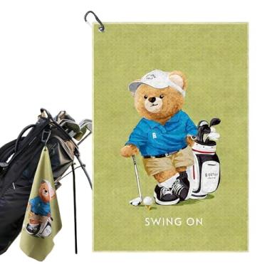 Imagem de Toalha de saco de golfe - Materiais de limpeza com mosquetão | grande toalha de golfe engraçado | para homens mulheres iniciantes entusiastas de clube bola academia ao ar livre