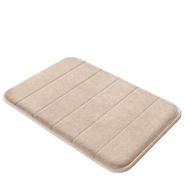 Imagem de Forro de Banheiro Antiderrapante e Absorvente Macio Secagem Rápida para Banheiro Lavabo 60x40cm(LISTRAS BEGE,3)