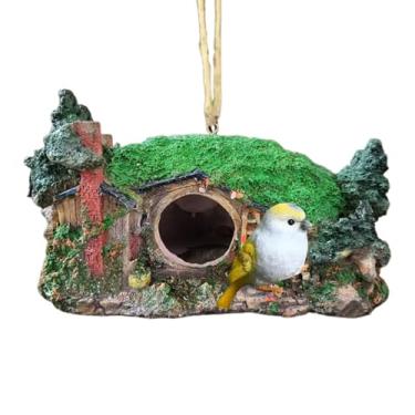 Imagem de Acessórios para tanque de peixes | Caverna de réptil pequena de resina, ornamento de tanque de peixes Betta com musgo | para dragão barbudo, tartarugas, lagartixa, caranguejo, árvore, interior