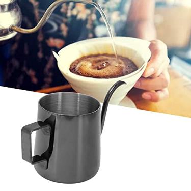Imagem de Panela Delgada de Aço Inoxidável 304 Bule Café Manual Pequeno Portátil com Bico Ganso para Casa Restaurante Latte Leite Alimento Qualidade Sólido Flux