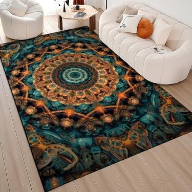 Imagem de Tapete vintage lavável para sala de estar, 20 cm x 1,75 m, grande, antiderrapante, tapete retrô, estampa de flores orientais, tapetes florais para quarto, casa de fazenda, decoração de casa