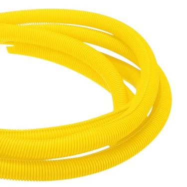 Imagem de DMiotech Tubo dividido de tear de fio de 6 m, 3,8 cm, protetores de cabo de conduíte flexível para animais de estimação, para escritório, casa, jardim, amarelo