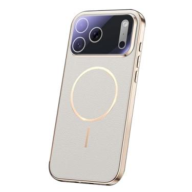 Imagem de LYJSMGZ Capa magnética para iPhone 17 Pro Max/Air/17 Pro/17, com orifício para lente de câmera de precisão, à prova de choque, capa fina anti-impressão digital, suporta carregamento sem fio, cinza, 17