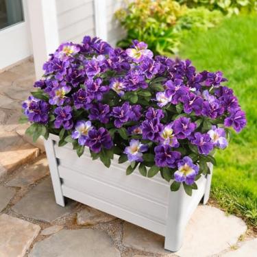 Imagem de Hommyea Flores artificiais falsas para atividades ao ar livre, 8 pacotes de flores de seda sintéticas, decoração de primavera, resistente a UV, flores de plástico que não desbotam para plantadores