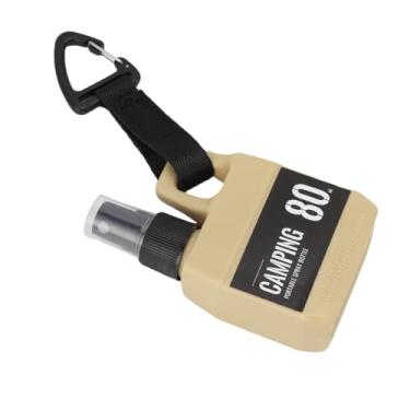 Imagem de Zyyini Mini Garrafa Spray Recarregável de Plástico de Qualidade, 80ml, para Viagens e Camping, Garrafa Spray Vazia Portátil Com Fivela Suspensa (Cáqui)