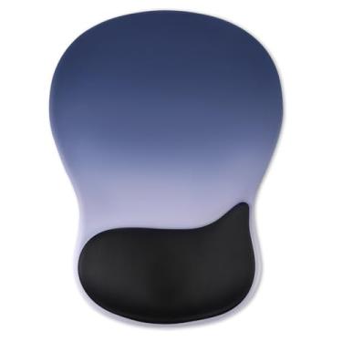 Imagem de Mouse pad de gel para descanso de pulso, mouse ergonômico com suporte de pulso, alivia a dor no pulso, mousepad para jogos com almofada de design côncavo e base de poliuretano antiderrapante, para