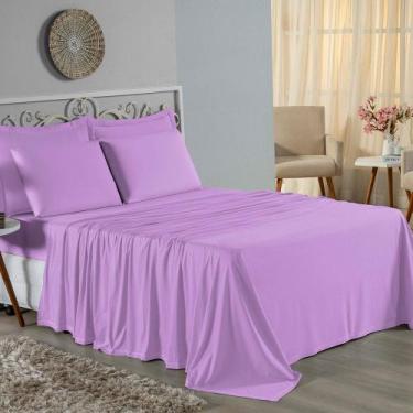 Imagem de Jogo de Cama Queen Nobre 4 Peças Lençol com Elástico de 30cm de Altura