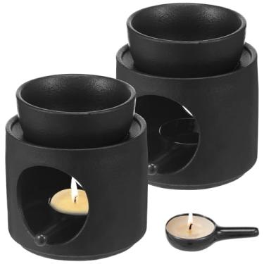 Imagem de Queimador de óleo essencial para óleo perfumado, queimador de cera de óleo cerâmico, difusor de aroma, difusor de suporte de tealight, suporte de aromaterapia para aquecedor de cera, queimador de vela