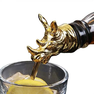 Imagem de Injetor de Vinho Aerador Metal Animal Tapão Garrafa Whiskey com Borracha Silicone Liga Zinco Premium Acabamento Retrô Fá