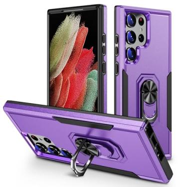 Imagem de POYUFRG Capa à prova de choque para Samsung Galaxy S26 Ultra/S26 Plus/S26, rotação magnética, capa protetora antiderrapante, roxa, S26