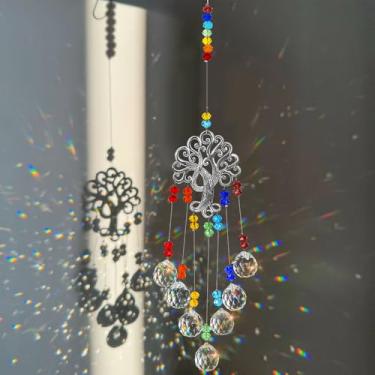Imagem de Suncatcher Árvore, Árvore da Vida Cristal, Mensageiro Dos Ventos, Enfeites, Adequado para Decorar Áreas como Jardins, Pátios E Peitoris de Janelas