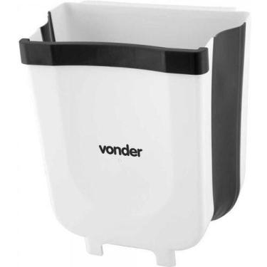 Imagem de Lixeira Portátil Dobravel Para Parede Cozinha Banheiro 9l Cor Branco -