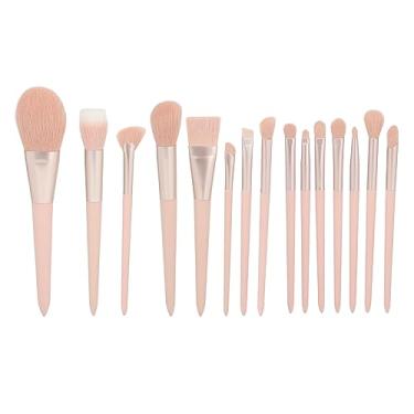 Imagem de Ainoli 15pcs Kit de pincéis de maquiagem rosa conjunto de pincéis de maquiagem para sombra sintética para corretivos em pó