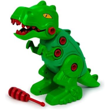 Imagem de Dinossauro Montável e Desmontável Infantil – Brinquedo Educativo com Ferramentas, Desenvolve Coordenação Motora e Criatividade (Verde)