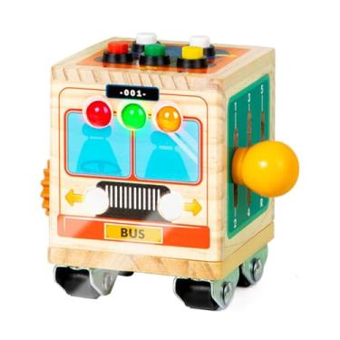 Imagem de Brinquedo Ocupado Jogo Infantil,Placa De Desenvolvimento Com Luz LED | Cubo Ônibus Sensorial para Atividades,para Meninos Meninas Crianças 1-3 Anos Sala Quarto Viagem Jardim Infantil