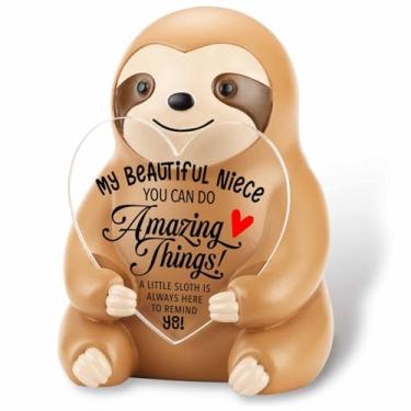 Imagem de YODOCAMP Sloth Encouragement Gift for Niece, Inspirational Desk Figurine for Niece, Motivational Reminder for Girls Teens, Supportive Birthday Christmas Keepsake from Aunt or Uncle TZS74