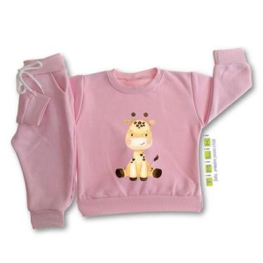 Imagem de Conjunto de Moletom Bebê Infantil inverno Unissex Zoo Girafa - Timilik