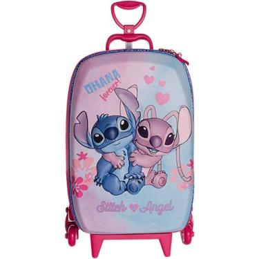 Imagem de Mala Infantil Stitch E Angel 3D Com Rodas Multicolorida - Max Toy