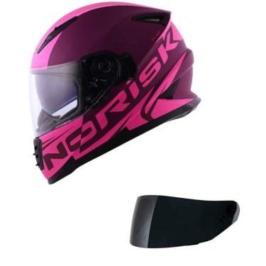 Imagem de Capacete Norisk Soul II Manty Rosa Mais Viseira Fumê