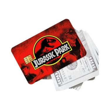 Imagem de Adesivos De Cartão De Crédito Dinossauro Jurassic Park 4 Peças Imperme
