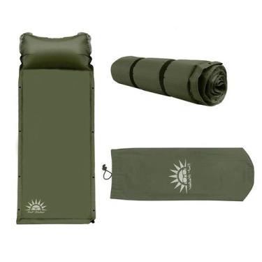 Imagem de Colchão Solteiro Inflável Dobrável Com Bomba de Ar Embutida Travesseir