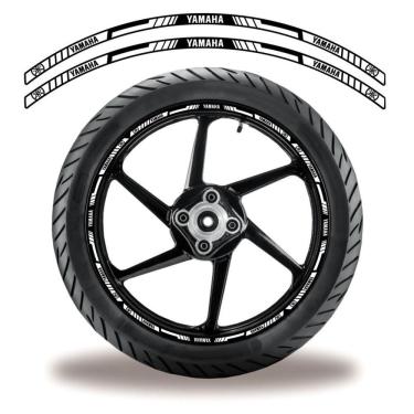 Imagem de Adesivo Refletivo Friso Roda Moto Yamaha Branco