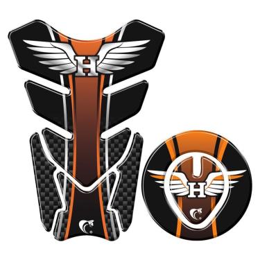 Imagem de Protetor Tanque E Bocal Adesivo Moto Honda Asa Até 2017 Laranja Laranja