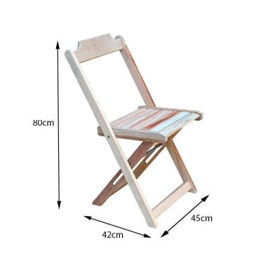 Imagem de Conjunto De Mesa Dobravel Com 2 Cadeiras De Madeira 70X70 Ideal Para Bar E Restaurante - Sem Pintura