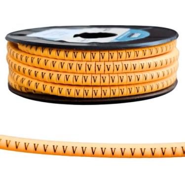 Imagem de Identificador Cabos Fios Letra V Anilha 2,5mm a 4mm 1000 Pçs - Stark E