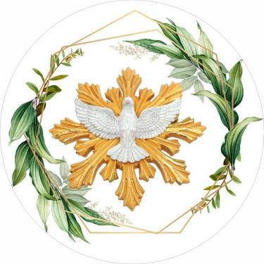 Imagem de Painel de Lona Redondo Espirito Santo Dourado Aros de  Folhas - Fabrik