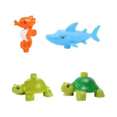 Imagem de Conjunto De Blocos De Construção De Animais Marinhos Grandes Compatíve