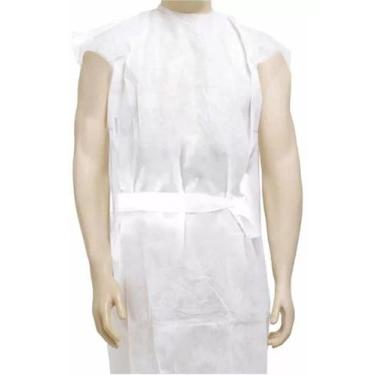Imagem de Avental Descartável S/ Manga Branco Gramatura Leve Kit C/50 - Avental 